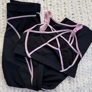 Black and Pink Women's Workout Set